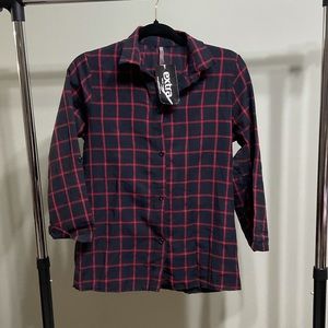 Red Queen Black and red Button Down Shirt